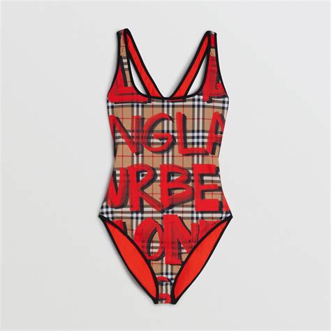 burberry graffiti swimsuit womens|burberry bikinis for women.